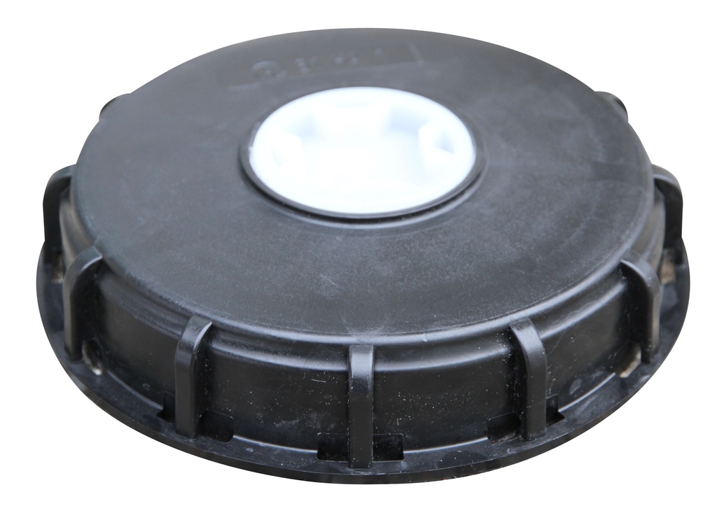 Black cap DN 150 for an IBC container, with a 2″ internal thread and a TPE seal, CEMO (10447)