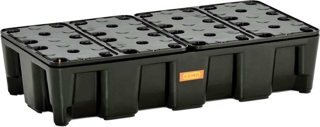 PE sump pallet 35 HD with PE grating 80x40x18 cm, CEMO (10707)