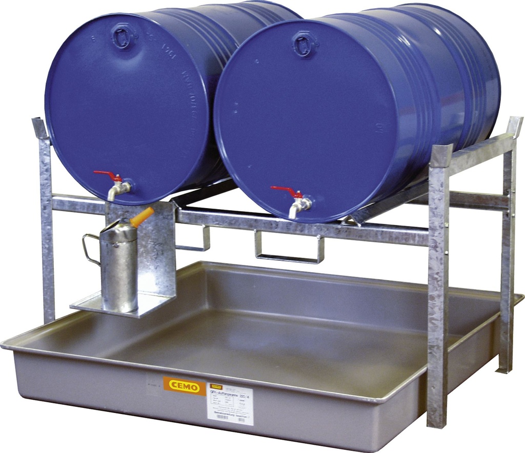 Statinių stelažas 800 su statinių atramomis 2 × 200 ir surinkimo padėklu (7670, CEMO)