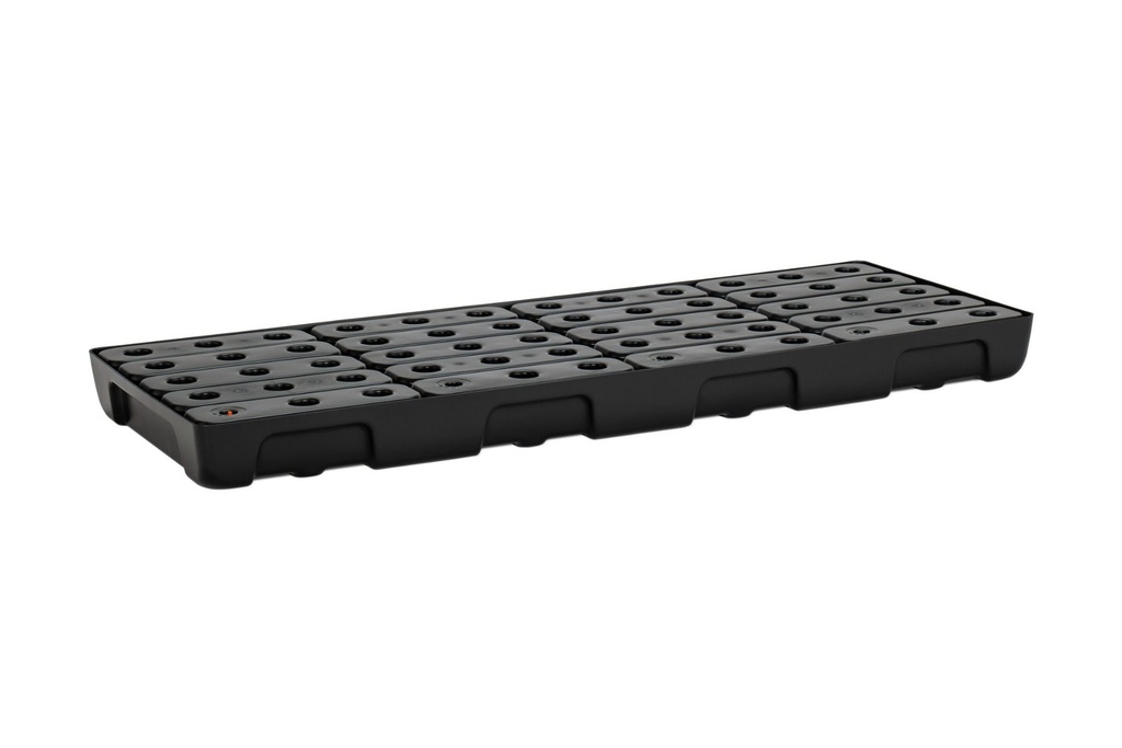 PE small spill tray 13/5 with PE grating, 36 l, 130 x 50 x 10 cm, CEMO (11738)
