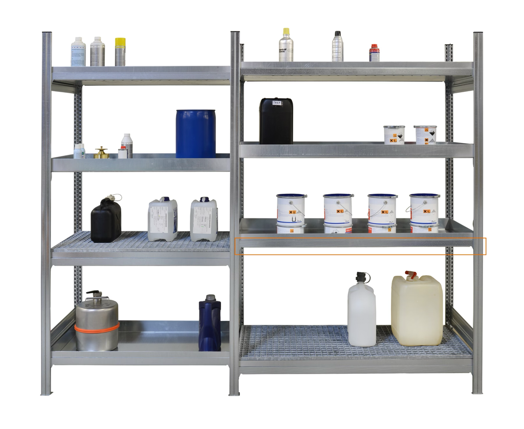 Reinforcing cross members (two) for shelf floor tray and grating as shelf, CEMO (11363)