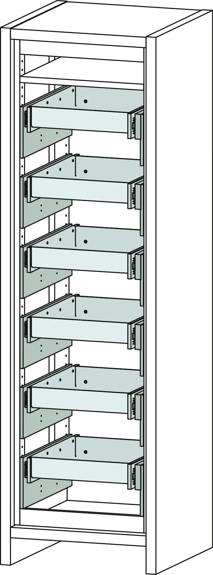 Safety cabinet 6/20 – FWF30, 6 full drawers (10624, CEMO)