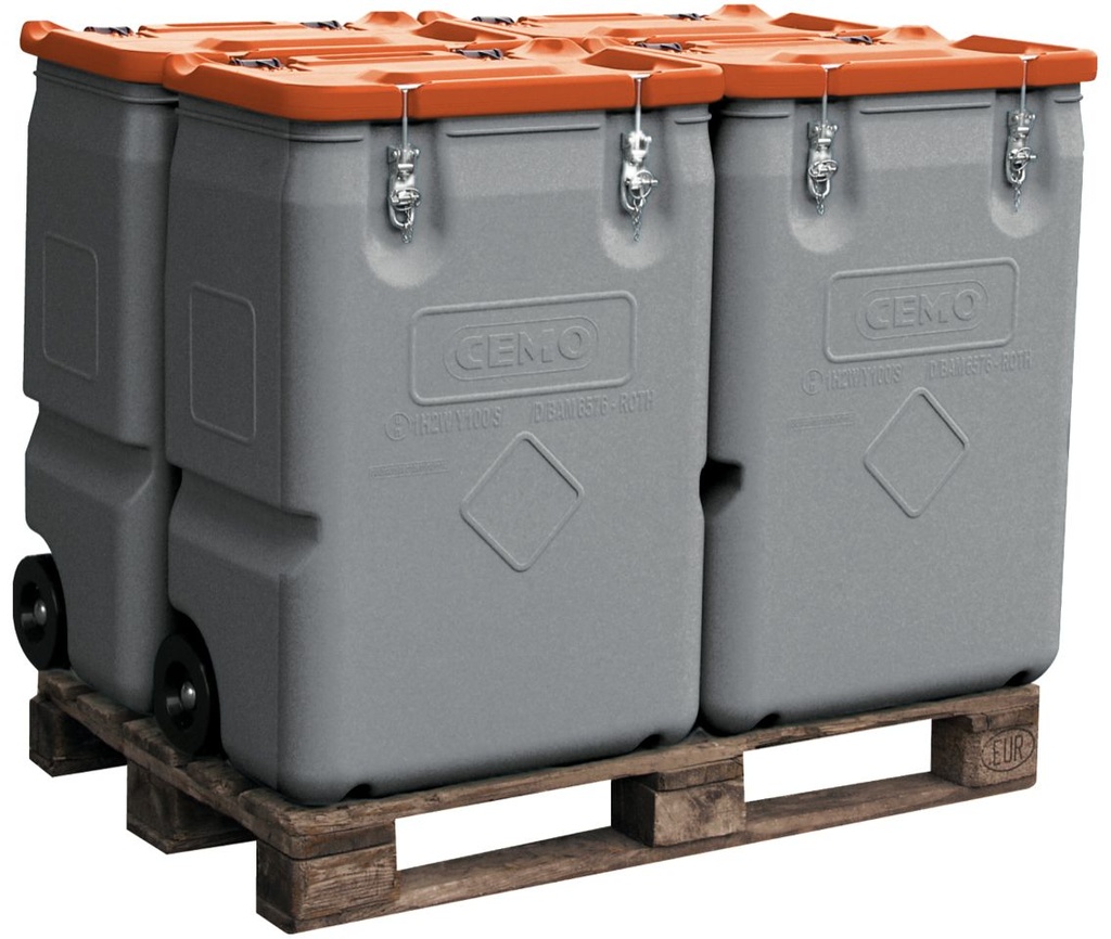 Mobilioji dėžė 250 l, oranžinis dangtis, CEMO (11457)