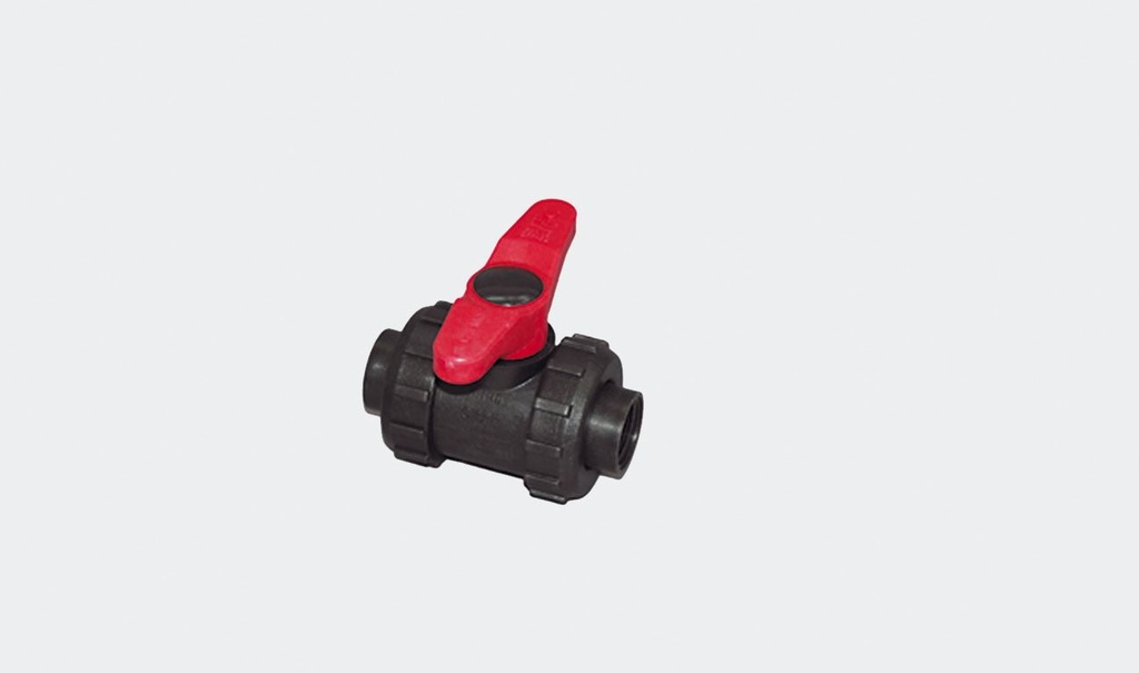 Plastikinis rutulinis vožtuvas PVC, 2 col., su vidiniu sriegiu (6429, CEMO)