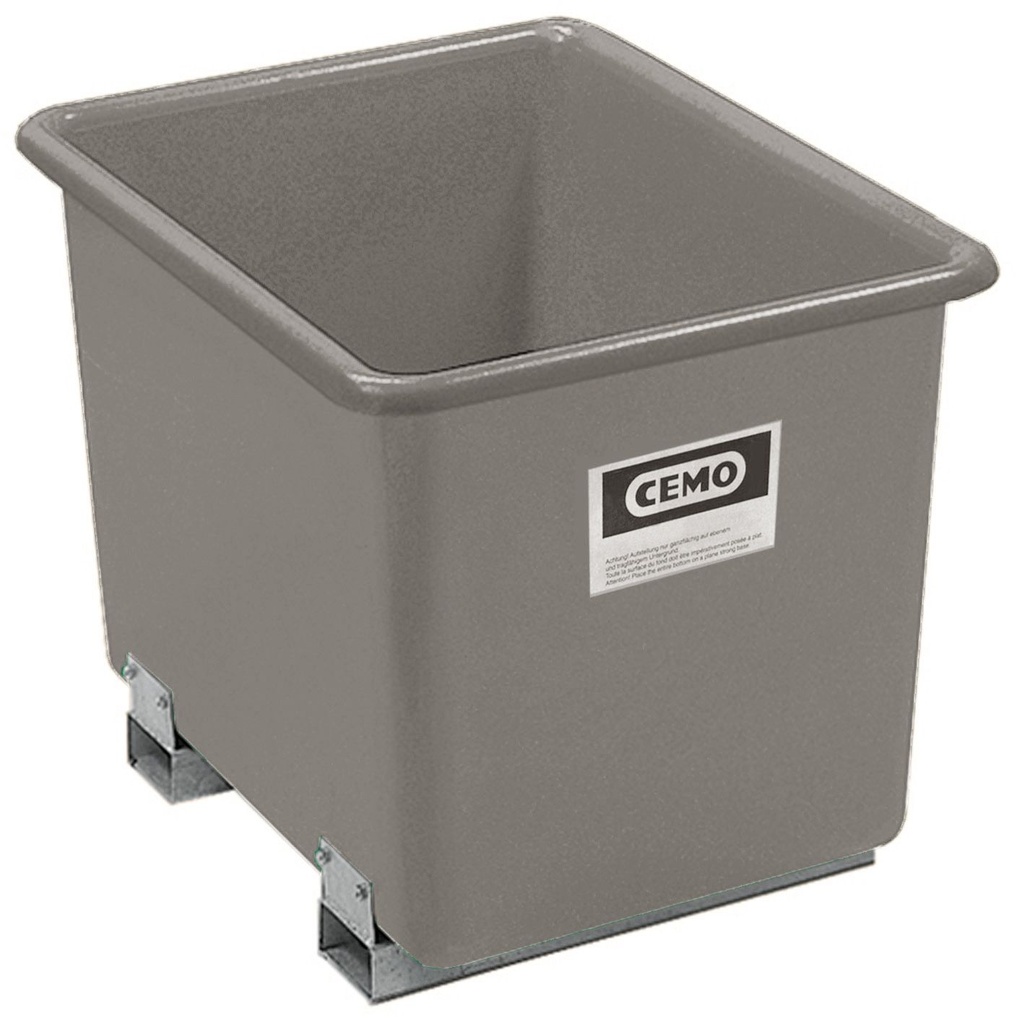 Rectangular container 1100 l, grey, with forklift pockets (2555, CEMO)