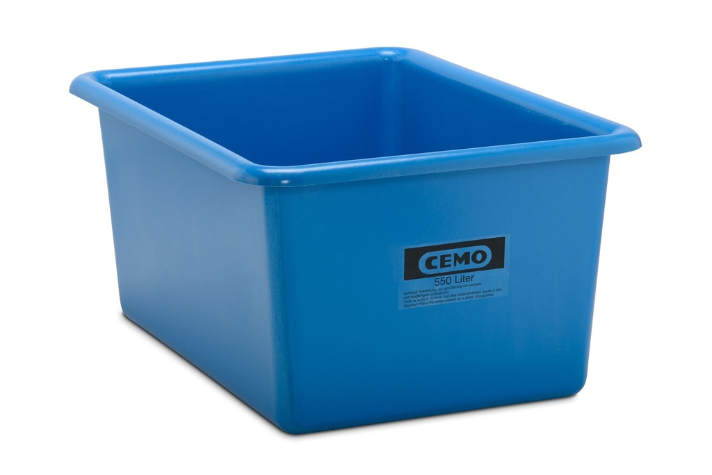 Taisnstūra konteiners 550 l, zils, no stikla šķiedras pastiprinātas plastmasas (7995, CEMO)