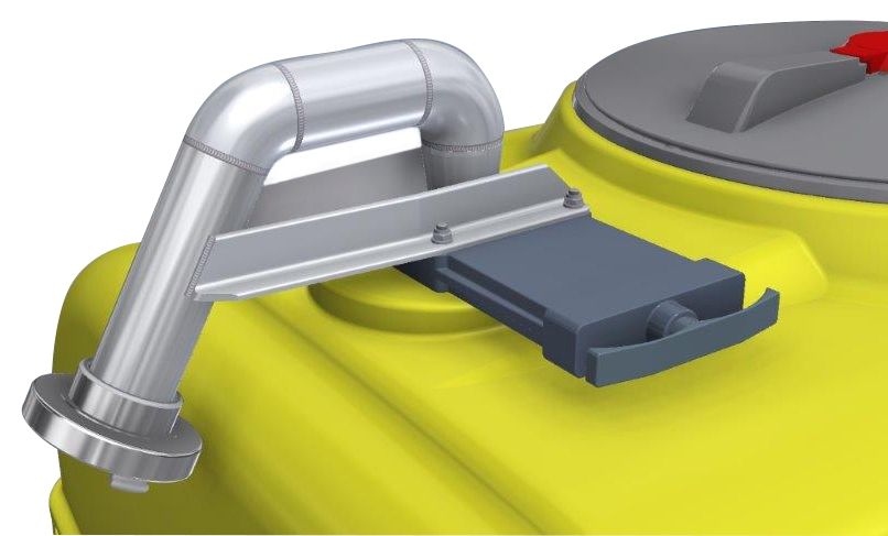 "C" fill port 1 ½″ with a free-flow section and a valve, with mounting, CEMO (11045)