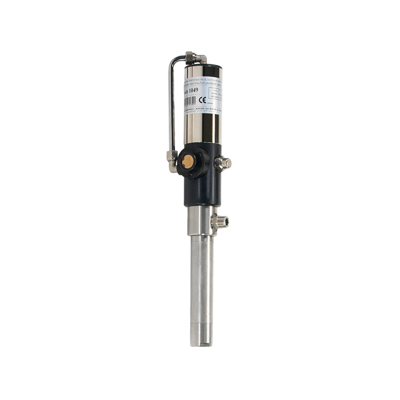 Single-acting stainless steel pneumatic pump, ratio 3:1, Viton seals (1049V, FLEXBIMEC)