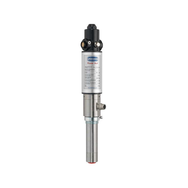 Nerūdijančio plieno pneumatinis siurblys Power Bull, santykis 4:1, PTFE tarpinės, našumas 35 l/min (1079, FLEXBIMEC)