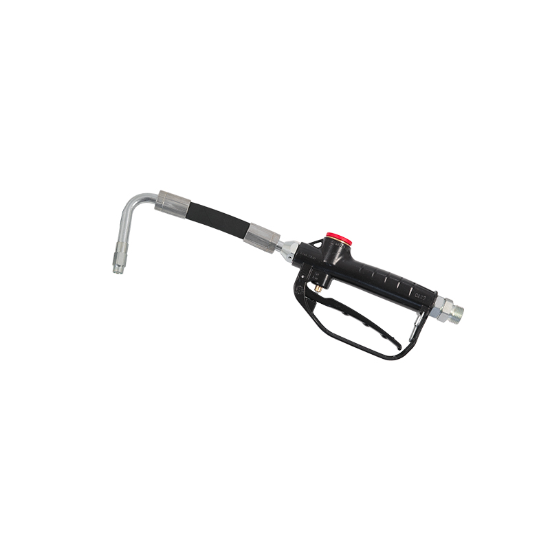 Oil gun with flexible outlet, curved rigid 80° nozzle and automatic anti-drip nozzle (2181, FLEXBIMEC)