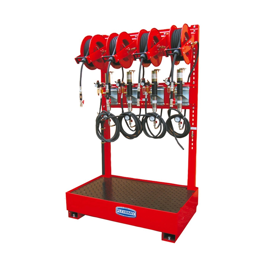 Kit for evacuating lubricants with steel framework and collecting tank for end-of-life vehicles - Kit for 3 fluids, FLEXBIMEC (3126)