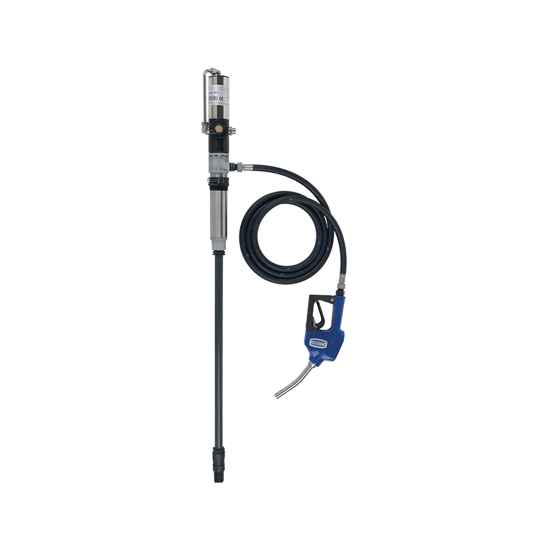 Pneimatiskā AdBlue®/DEF pārsūknēšanas sistēma ar nerūsējošā tērauda pneimatisko sūkni, plūsma 35 l/min, 3 m šļūtene, automātiskā pistole, spiediena regulators ar manometru un ūdens atdalītāju un metāla sūkņa turētājs, FLEXBIMEC (6753)