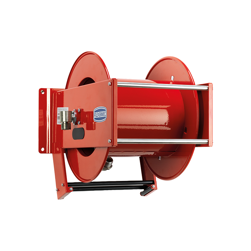 Spring driven painted steel hose reel L. max 20 m w/o hose - Ø 1/2". Heavy duty series, FLEXBIMEC (9026)