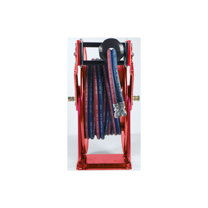 Spring driven painted steel hose reel - for welding twin hose oxygen+acetylene L. max 20 m - ø 5/16", FLEXBIMEC (9418)