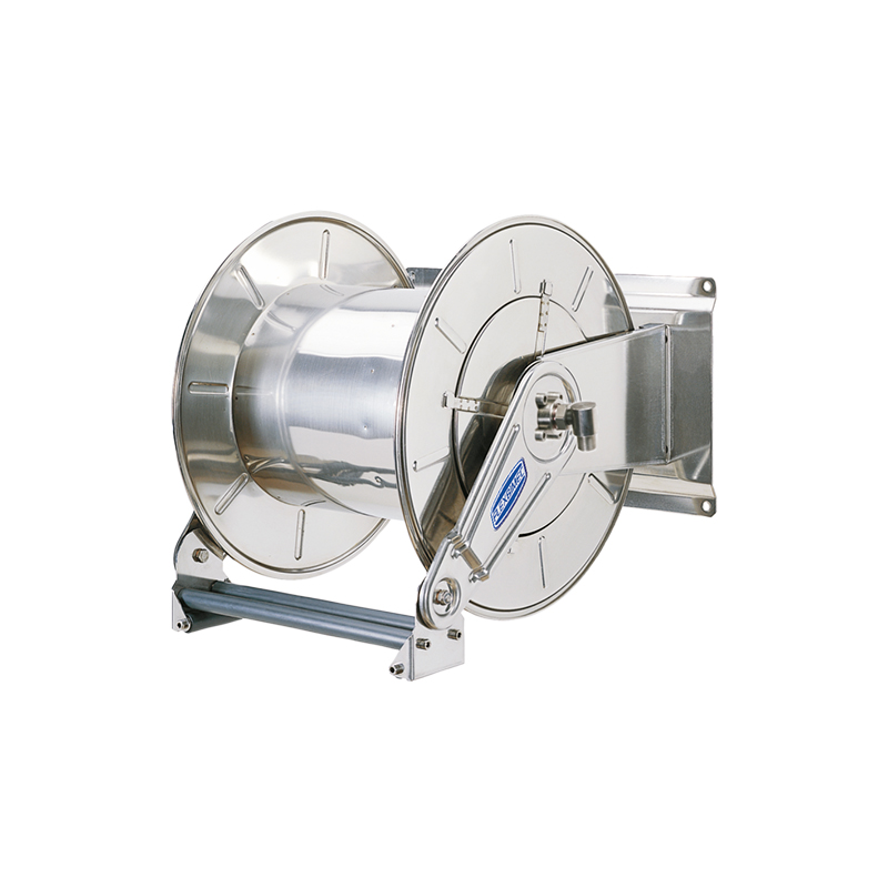 Twin spring driven stainless steel hose reel L. max 60 m w/o hose - Ø 1/2". Adjustable arm series, FLEXBIMEC (9586)