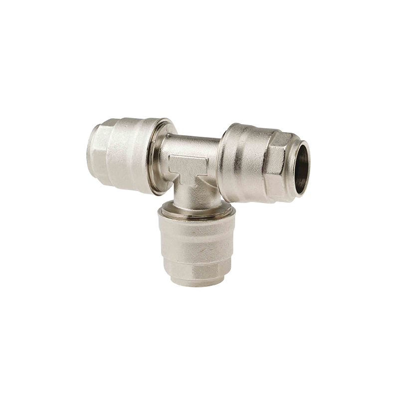 Intermediate tee connector for compressed air pipe - Ø 25 mm x 25 mm, FLEXBIMEC (9884/25)