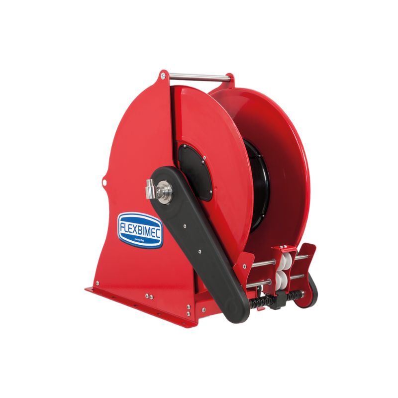 Krāsota tērauda elektriskais 12 VDC motorizēts šļūtenes uztinējs SIRIO sērija maks. 12 m Ø1" šļūtenēm - disks 540 mm - spoles platums 130 mm - trumulis 250 mm - vadības panelis pēc izvēles - ar šļūtenes vadotni (bez šļūtenes), FLEXBIMEC (SF1252131)