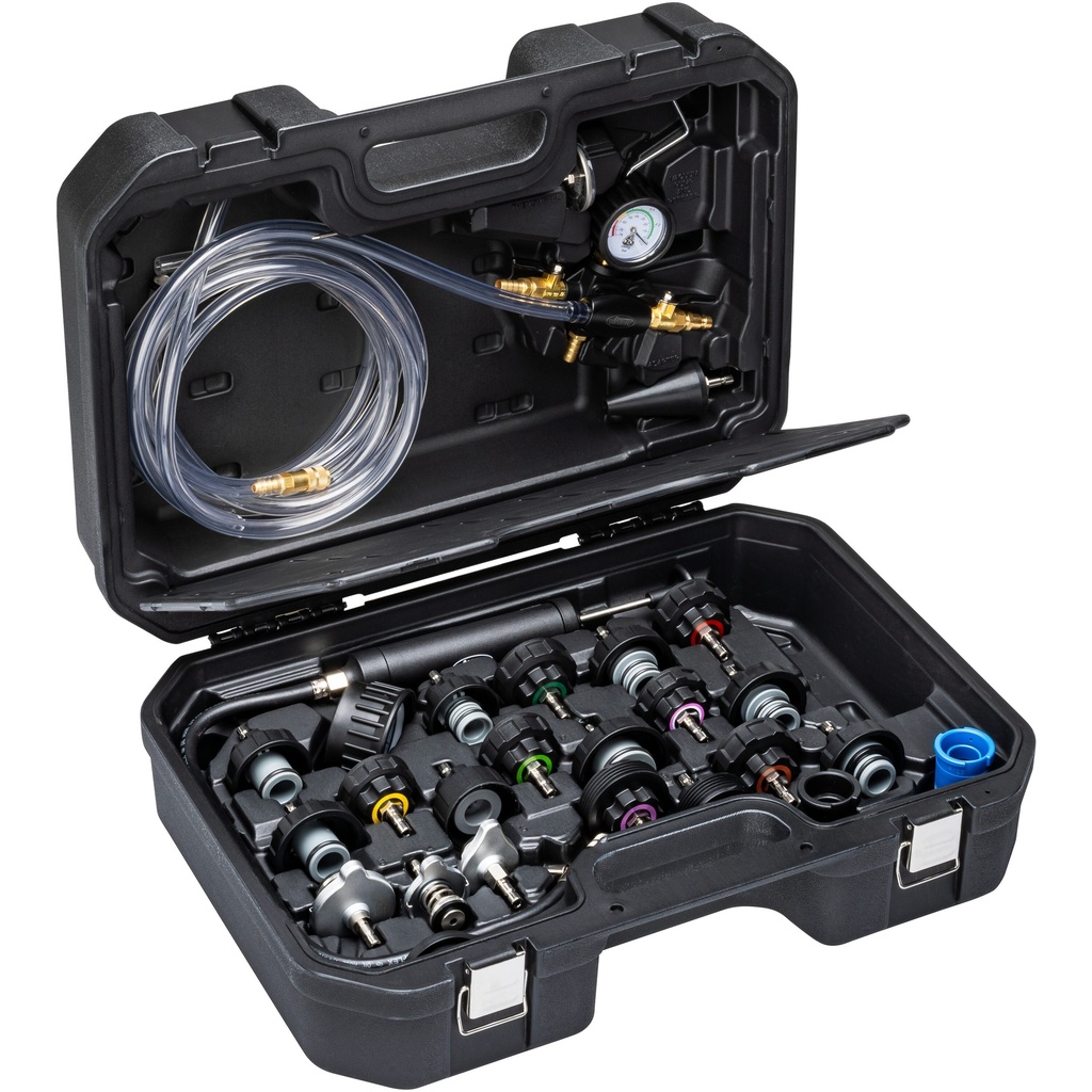 Cooling system diagnosis (pressure test) set, 28 pcs (V1963/28, VIGOR)