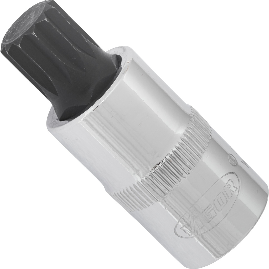 Screwdriver socket for screws with internal serration (XZN), 1/2 inch, M14, 55 mm (V2065, VIGOR)