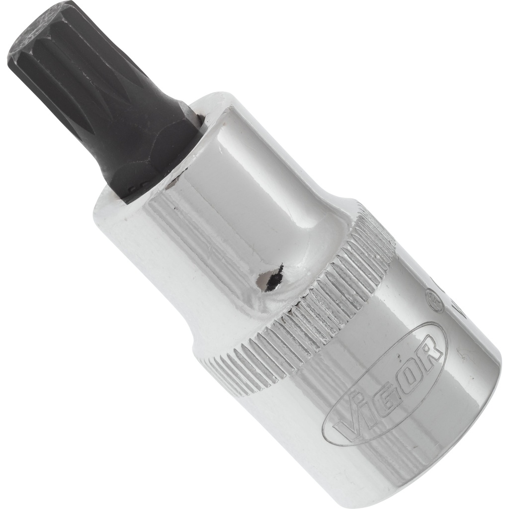 Skrūvgrieža ieliktnis skrūvēm ar iekšējo daudzzobu profilu (XZN), 1/2 collas, M9, 55 mm (V2097, VIGOR)