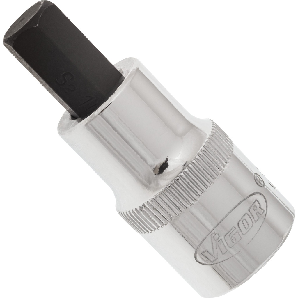 Hex screwdriver socket 10 mm, 1/2 in. drive, 55 mm (V2105, VIGOR)