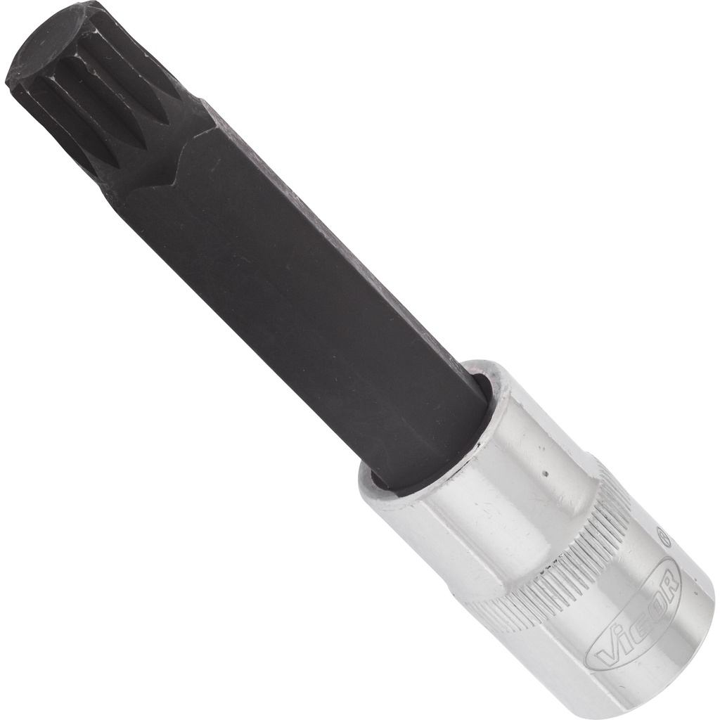 Screwdriver socket for screws with internal serration (XZN), 1/2 inch, M14, 100 mm (V2121, VIGOR)