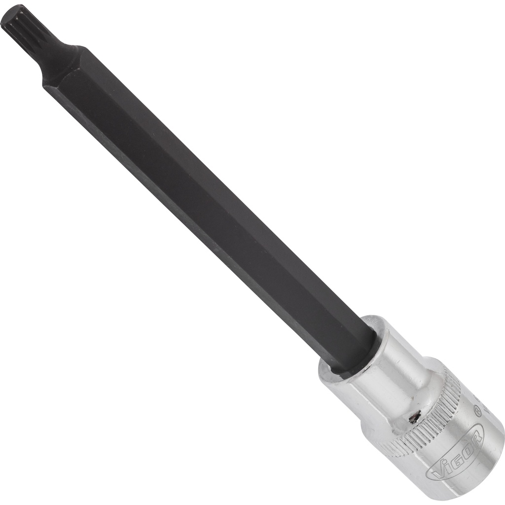 Screwdriver socket for screws with internal serration (XZN), 1/2 inch, M6, 141 mm (V2124, VIGOR)