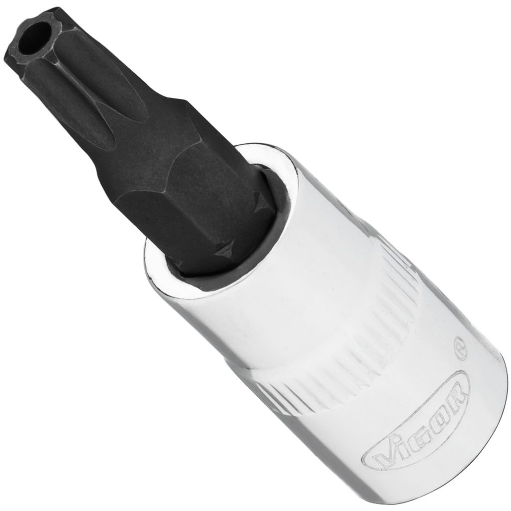 Screwdriver socket 1/4 inch with tamper-resistant TORX TH T27H (V2141N, VIGOR)