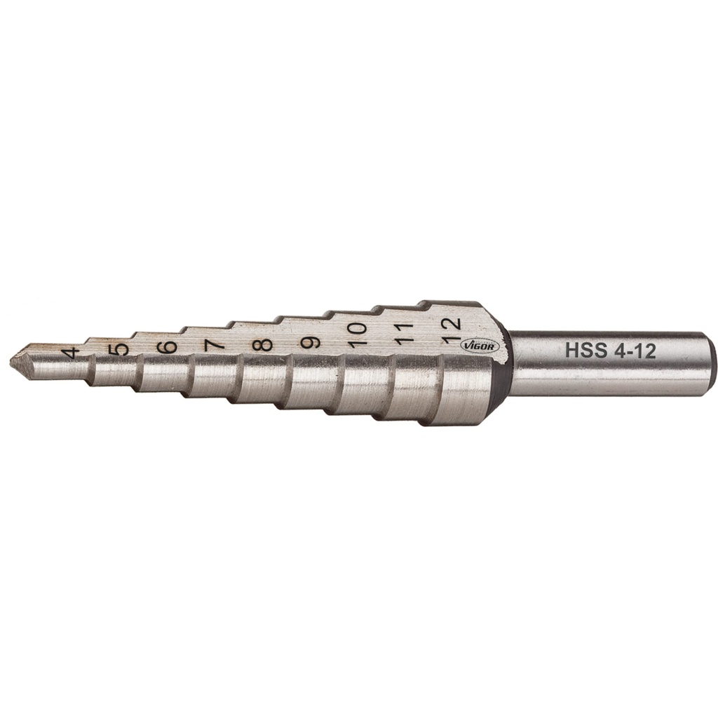 HSS step drill 4–12 mm (V2394, VIGOR)
