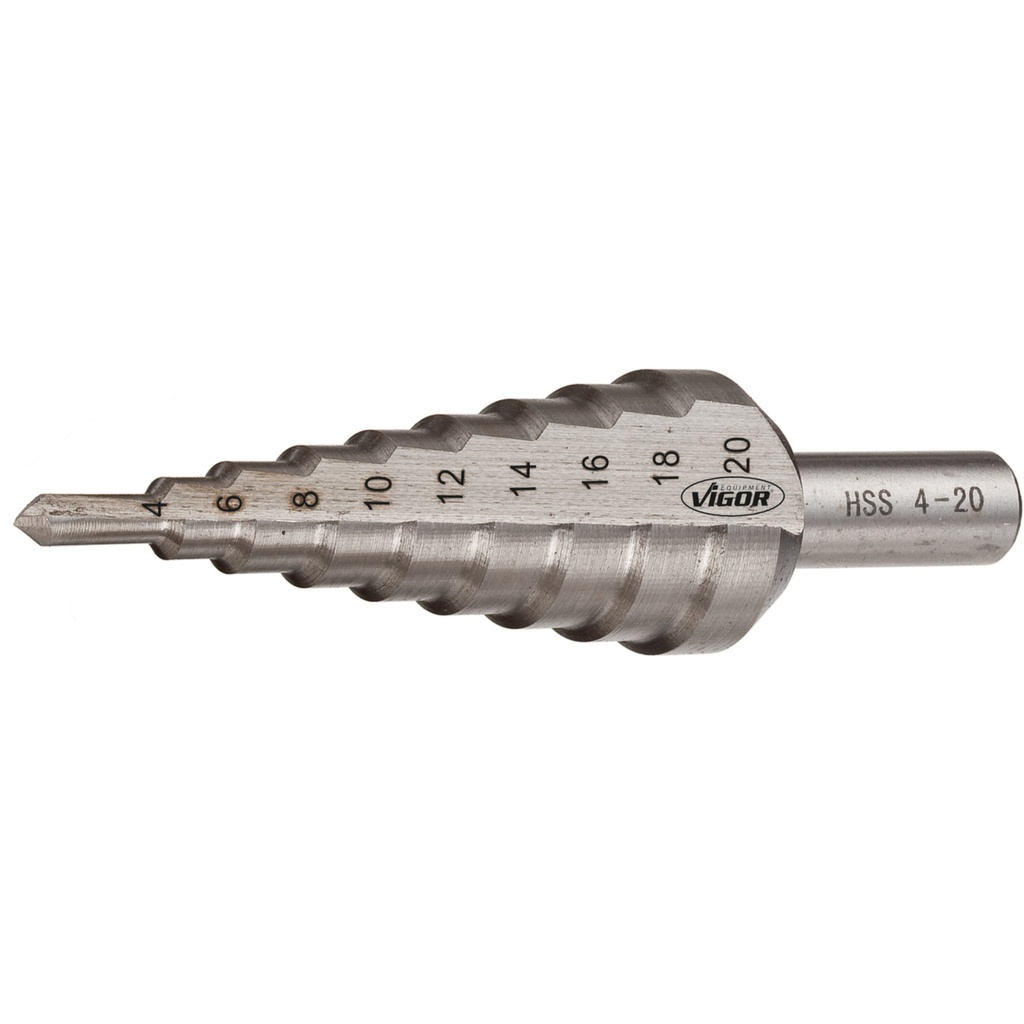 HSS step drill 4–20 mm (V2395, VIGOR)