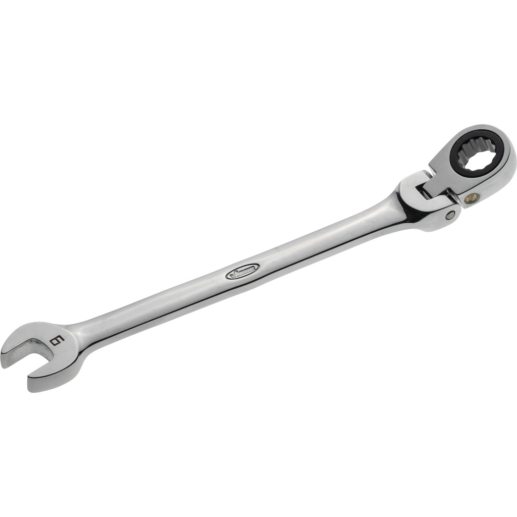 Ratcheting combination wrench with swivel head, size 9 mm (V2805, VIGOR)