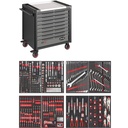 Tool trolley Series XD, extra deep, stainless steel worktop, with assortment, 469 pieces (V4481-XD/469, VIGOR)