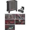Instrumentu ratiņi XL sērija, plastmasas darba virsma, ar instrumentu komplektu, 466 gab. (V4481/466, VIGOR)