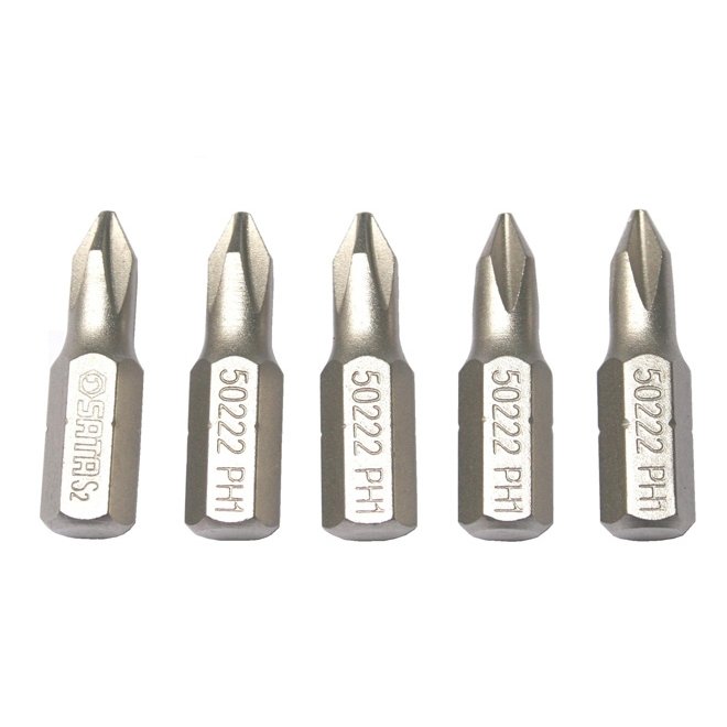 ⬡ 1/4" (6.3mm) Dr PHILLIPS bit, 5pcs. PH #1 x 25mm (S59222, SATA)