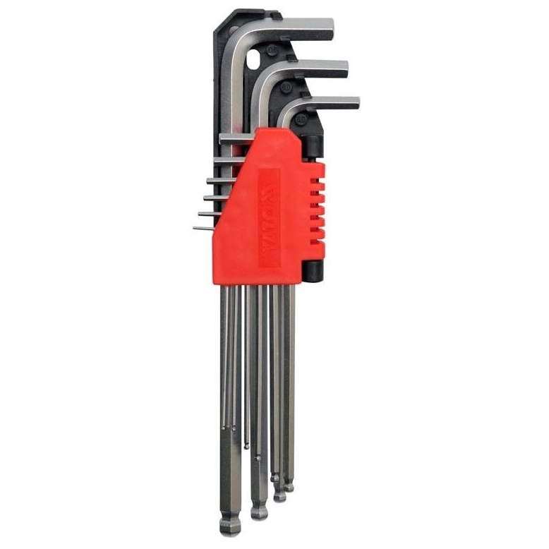 ⬡ L-type hex key extra long ball point set 9pcs. (1.5-10) (YT0506, YATO)