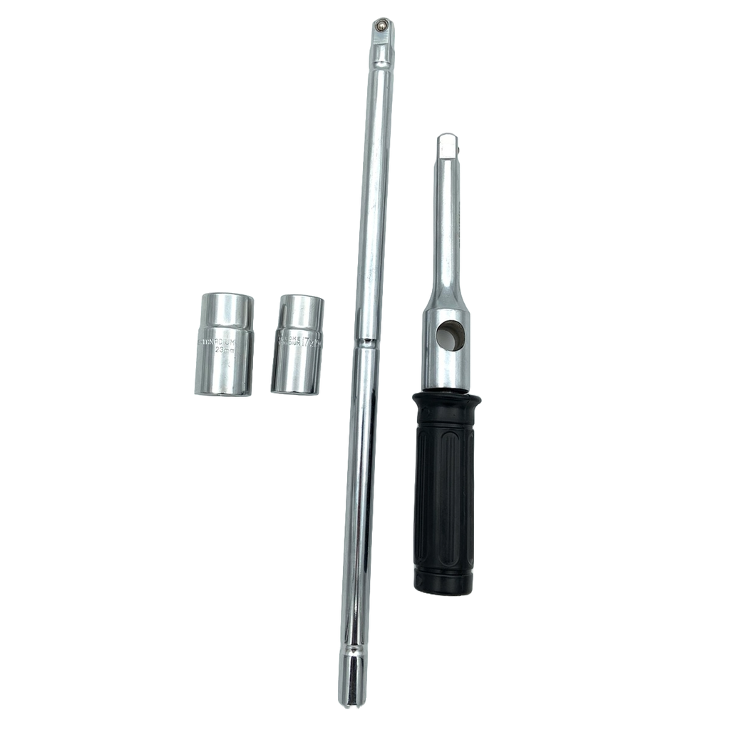 ⬡ Kryžminio rato rakto rinkinys 1/2" + galvutės 17, 19, 21, 23 mm (CL305501, CHANGLU TOOLS)