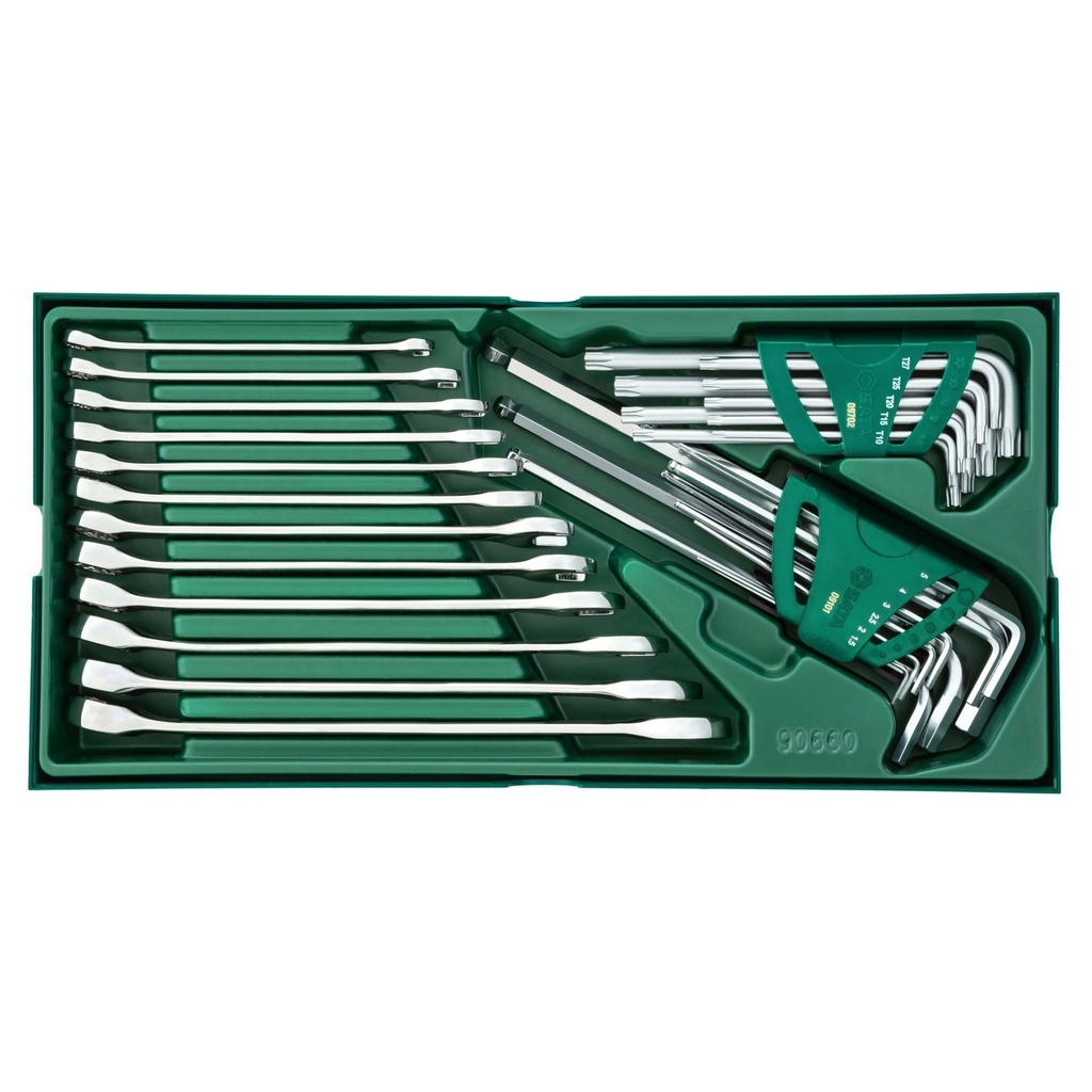 ⬡ Tray. Combination wrench and hex key set  10pcs. (S09906, SATA)