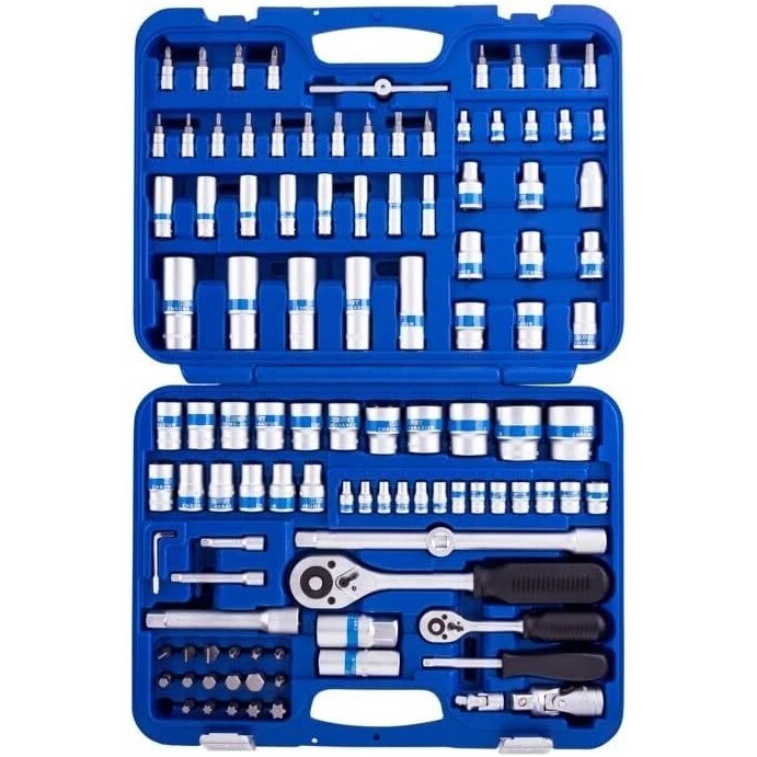 ⬡ 1/4" + 1/2" galvučių rinkinys 108 vnt. (KR108MDA, KINGROY)