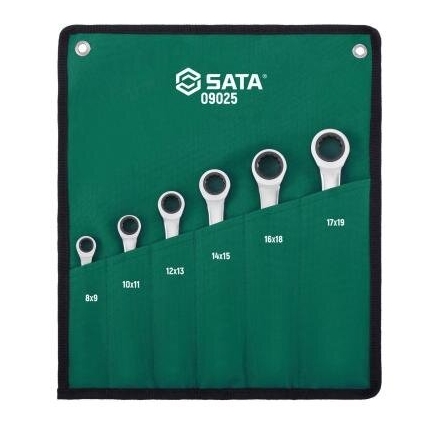 ⬡ Double box ratcheting wrench set 6pcs. (S09025, SATA)