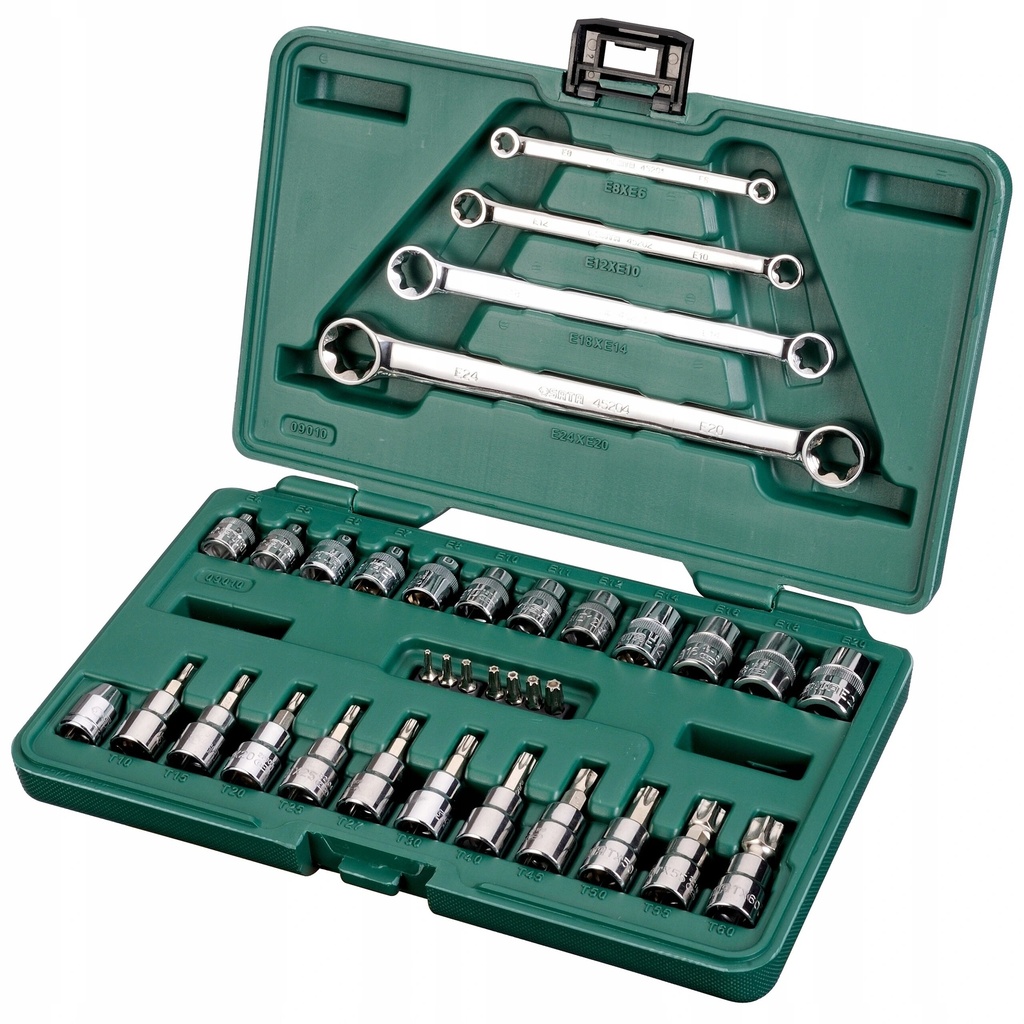⬡ 1/4" + 3/8" Dr. E-TORX wrench set 35pcs. (S09010, SATA)