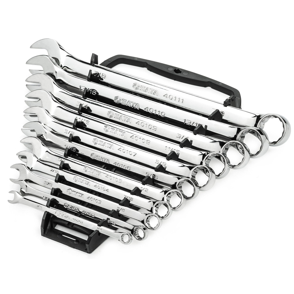 ⬡ Veržliarakčių kombinuotų rinkinys 11vnt. (1/4"-7/8") (S09021, SATA)