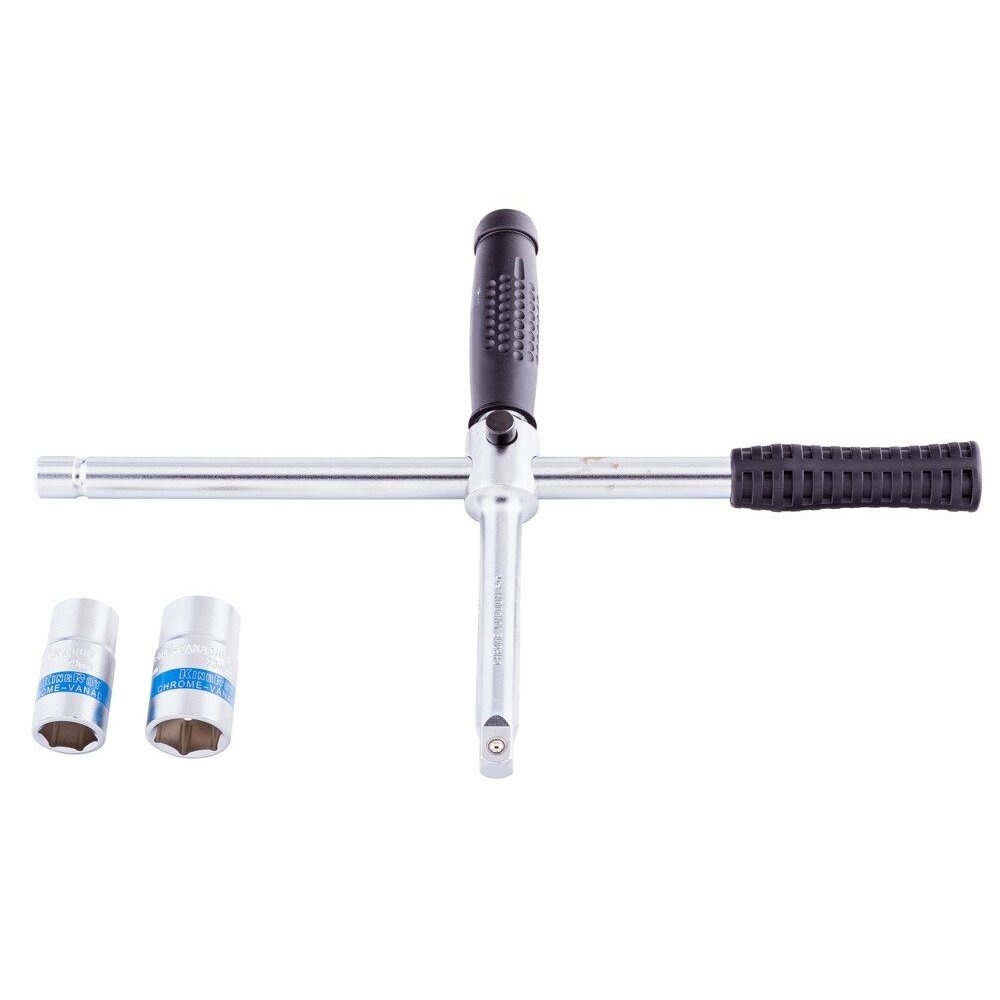 ⬡ 4 way lug wrench set 1/2"+sockets 17, 19, 21, 23mm (KR30176, KINGROY)