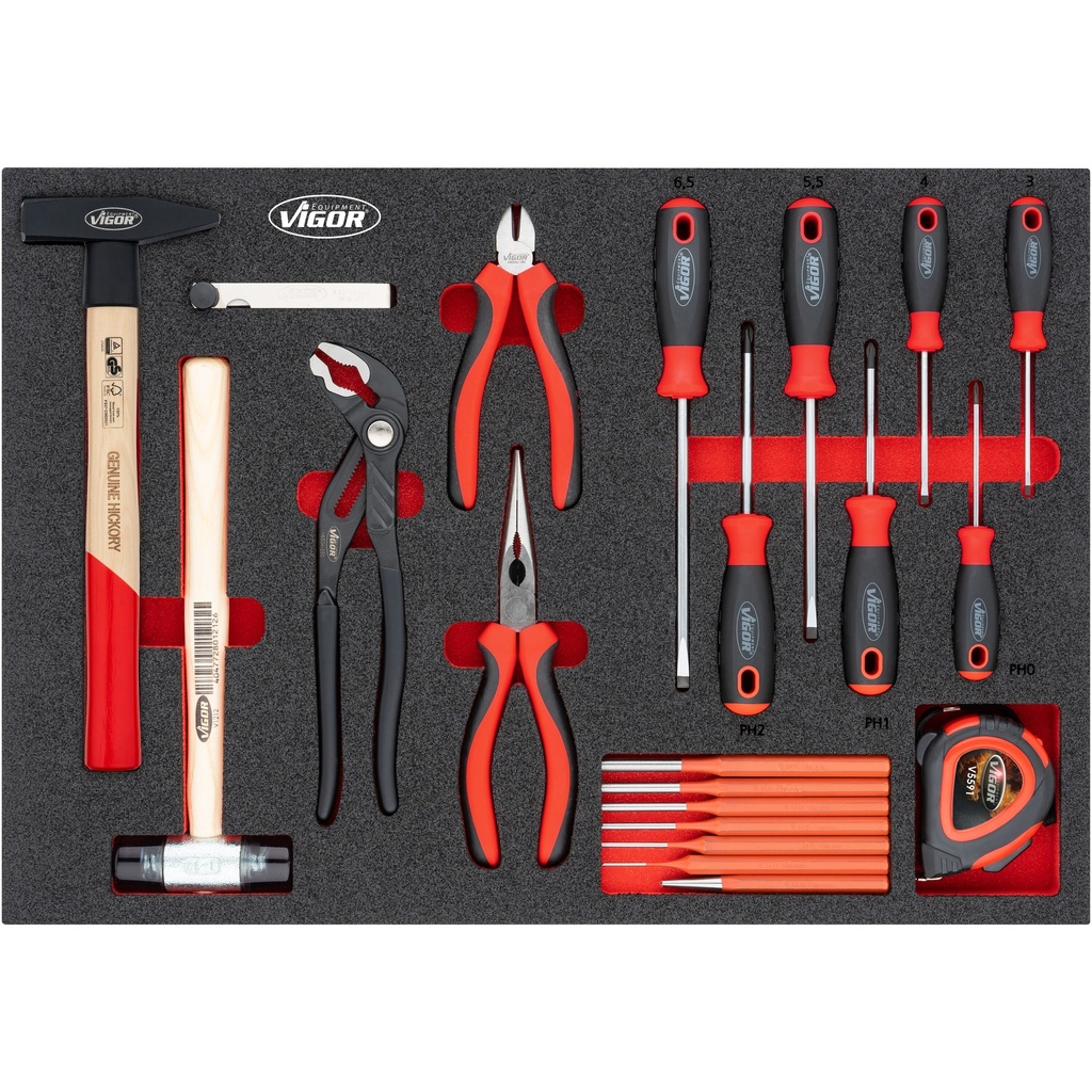 Hammer, pliers and screwdriver set V5634N, VIGOR