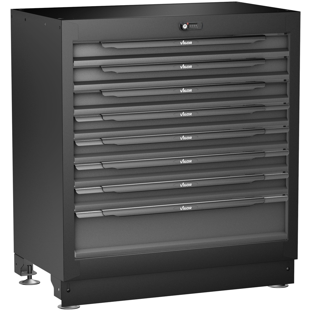 Apakšējais atvilktņu skapis, 8 atvilktnes XL (V6000-032XL, VIGOR)