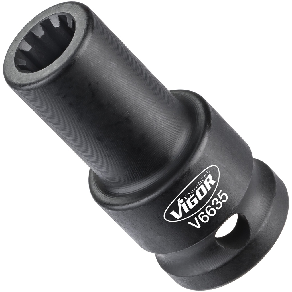 Brake caliper socket, groove profile 11.5 mm, 1/2 in., V6635, VIGOR