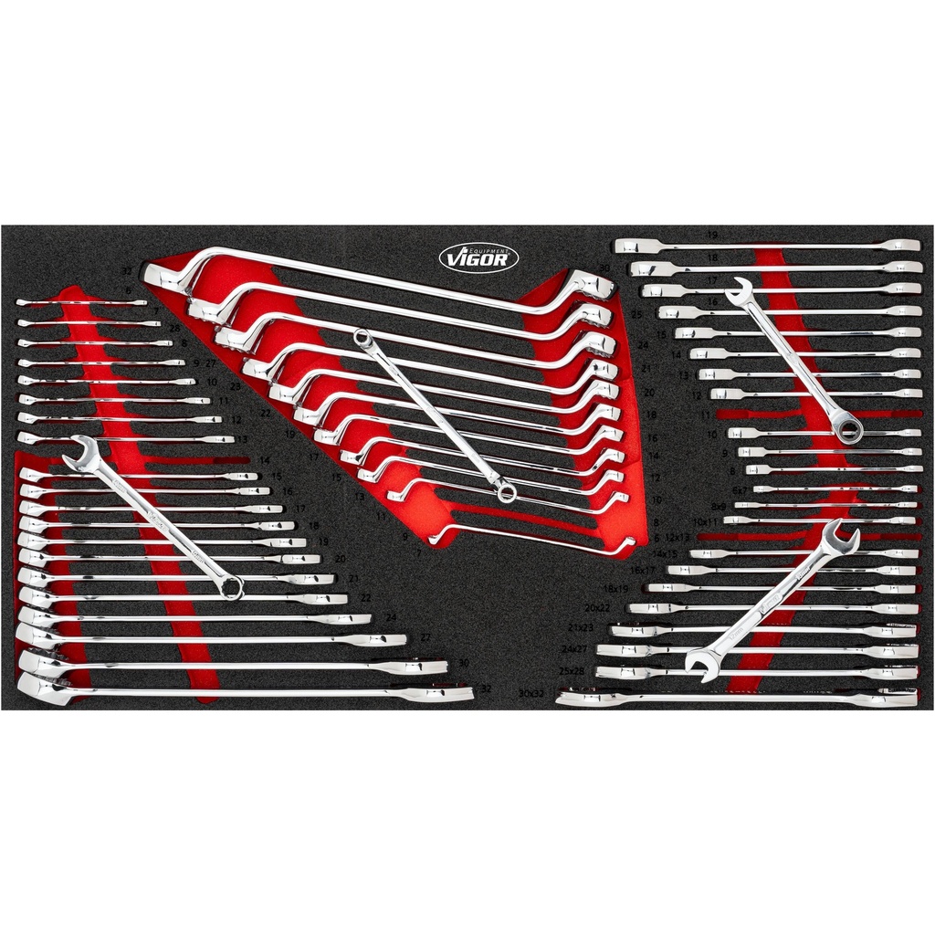 Wrench set for XL Series – combination, double box-end and double open-end (V6650N, VIGOR)