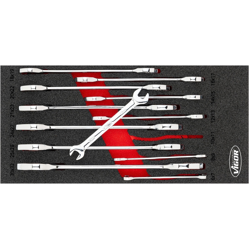 Double open-end wrench set (V6721N, VIGOR)