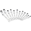 Double-joint ratcheting combination wrench set, 12 pcs (V6752/12, VIGOR)