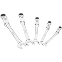 Double-joint ratcheting combination wrench set, 5 pcs (V6752/5, VIGOR)