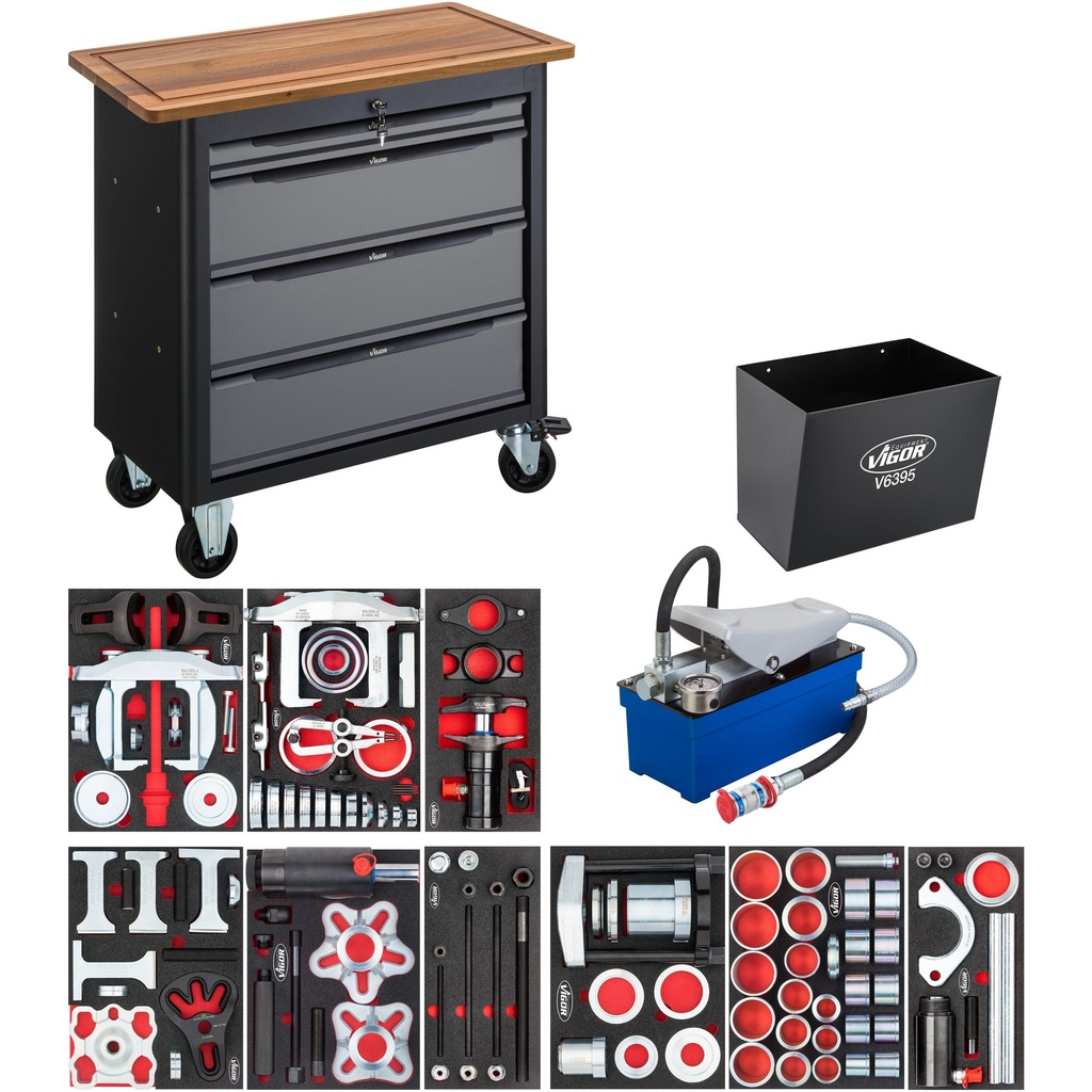 Mobile work bench Series XL, with specialty tool assortment (V7030-2, VIGOR)